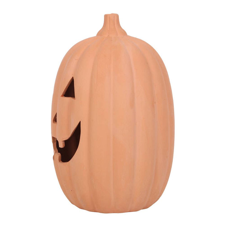 Terracotta Halloween Pumpkin Decoration- 22cm - Pine & Moss