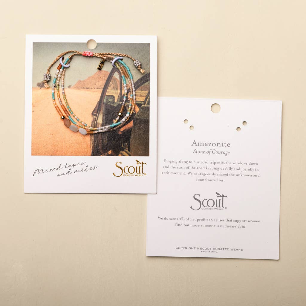 Mixed Media Bracelet - Love/Rhodochrosite/Gold - Pine & Moss