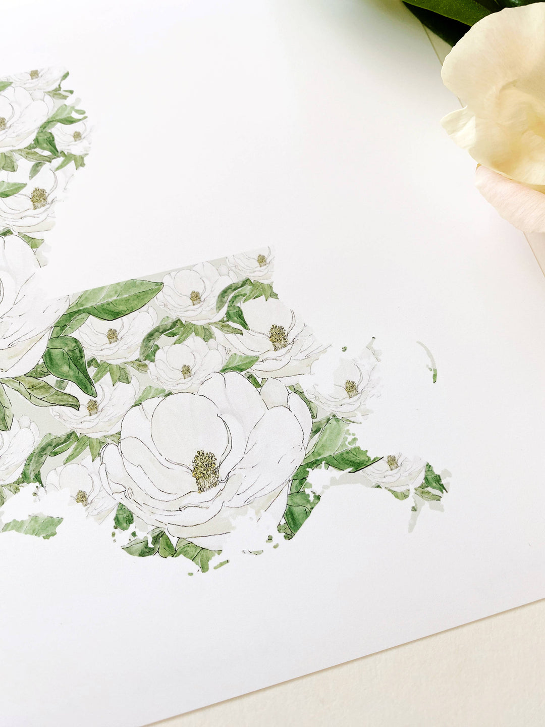 Louisiana State Flower Map - ART PRINT : Watercolor / 8" x 10"