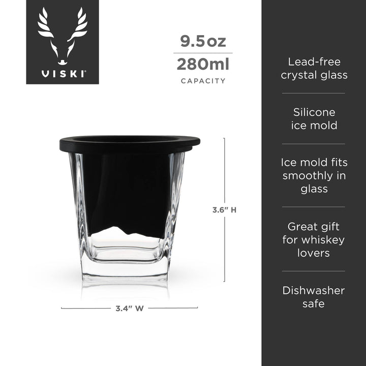 Glacier Rocks® Mountain Ice Mold & Crystal Whiskey Glass Set