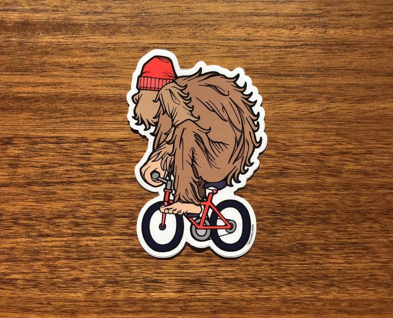 Yeti Biker | Bigfoot Bike Sticker | Waterproof Vinyl Decal