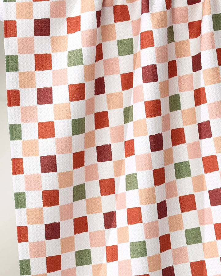 Geometry: Cozy Check Tea Towel - Pine & Moss
