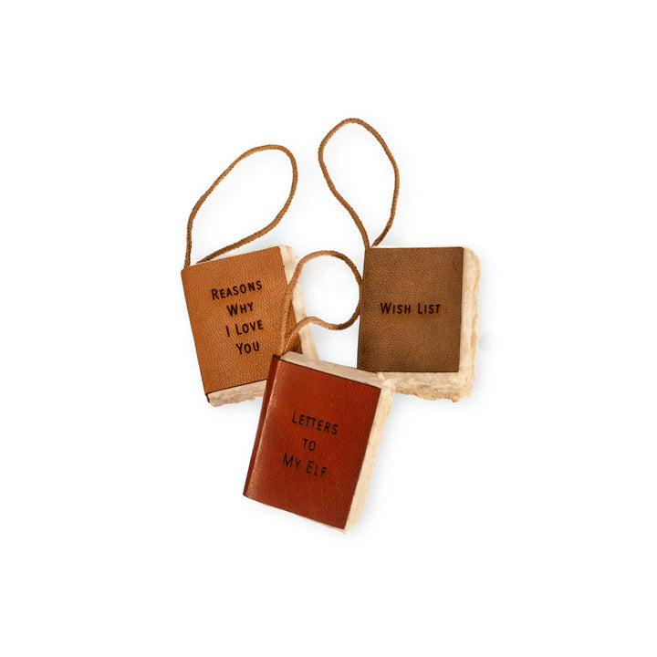 Little Book Ornaments with Cotton Hanger- 3 Styles to Choose From