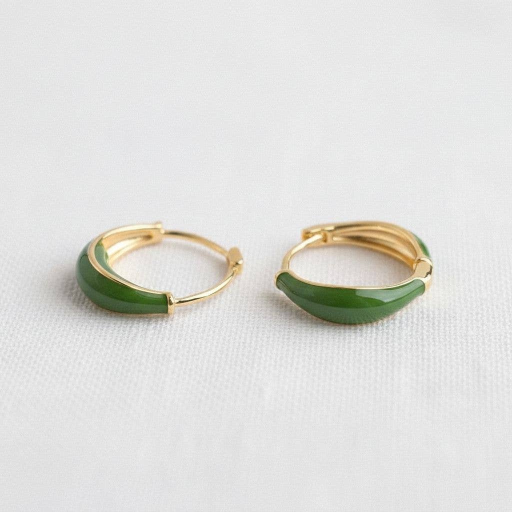 Evermore- Elegant Vintage Green Drop Earrings - Pine & Moss