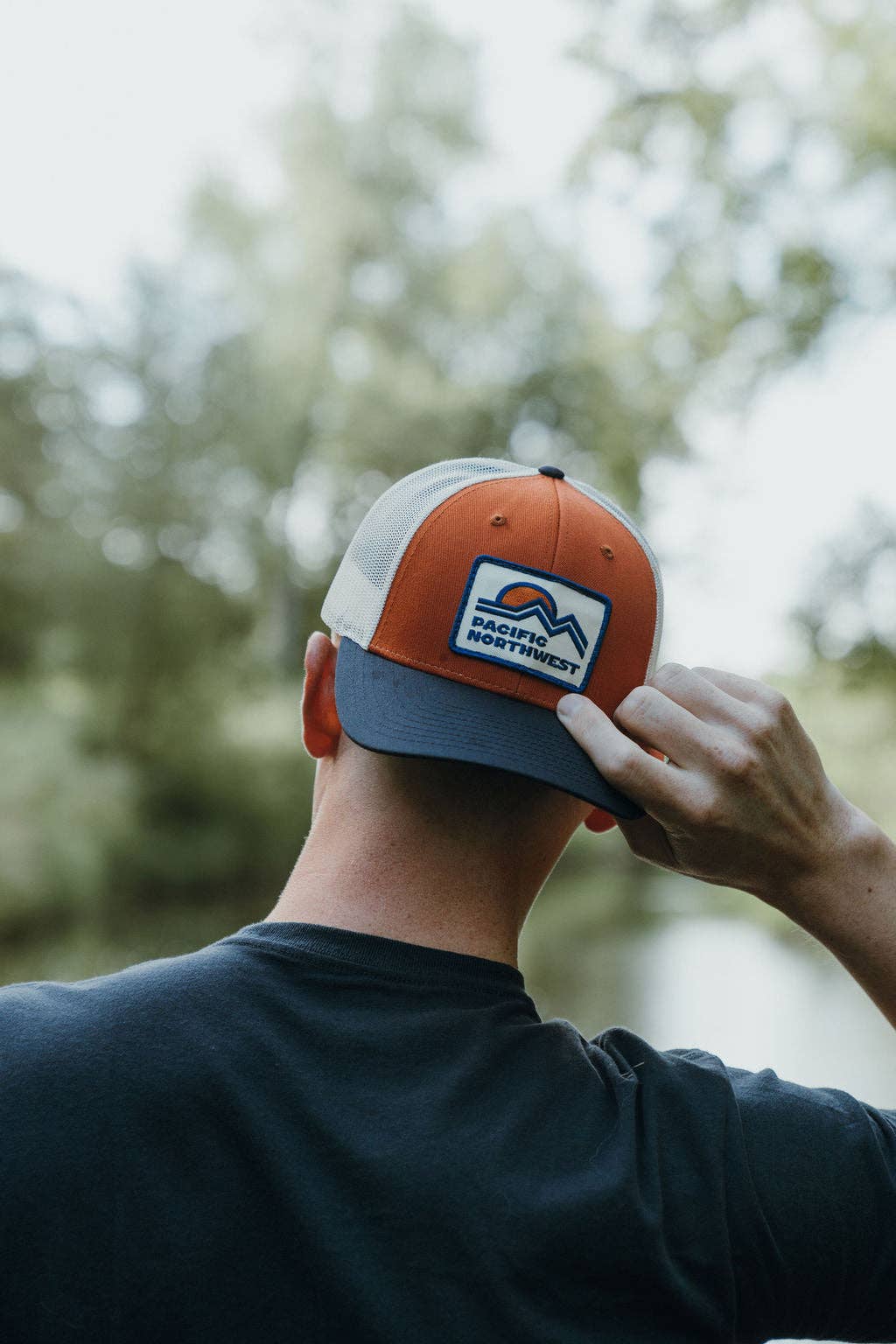 Oxford Trucker Hat Dark Orange/Navy