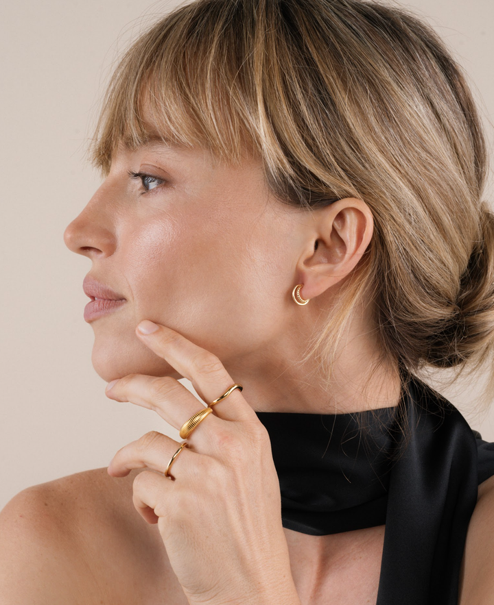 Gold Hoop - Double - Earrings - Pine & Moss