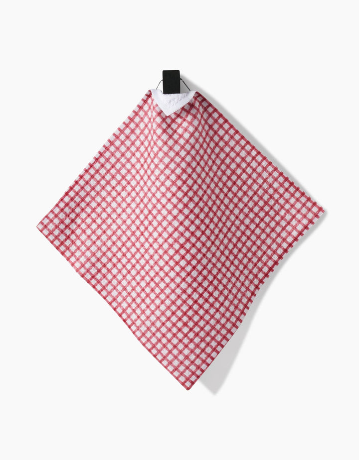 Geometry Fireside Plaid Red Dishcloth Set