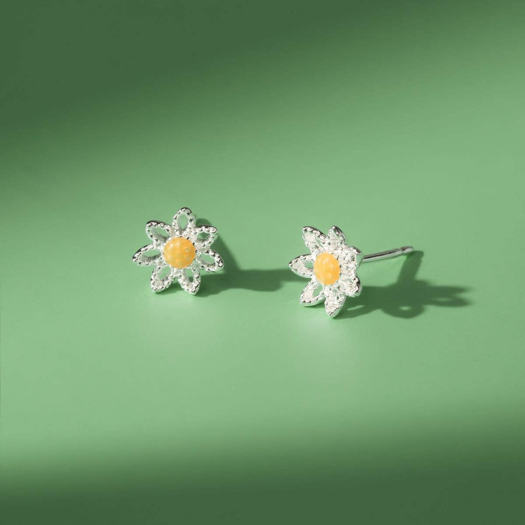 Golden Bloom Sunflower Studs (EA 306YL) - Pine & Moss