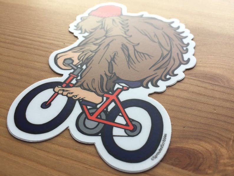Yeti Biker | Bigfoot Bike Sticker | Waterproof Vinyl Decal