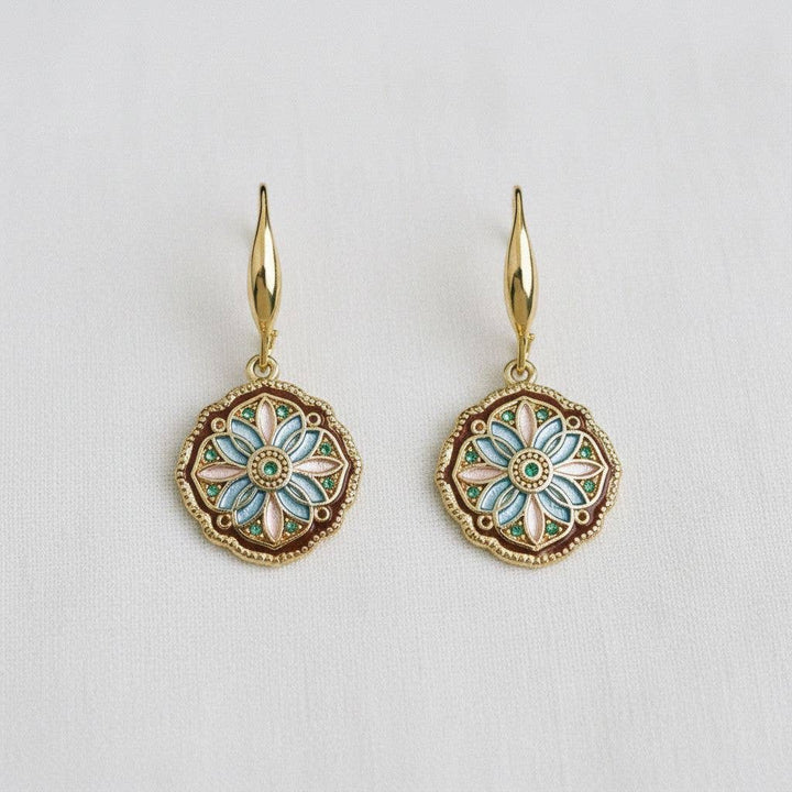 Morning Light- Enamel Drip Art Dangle Earrings