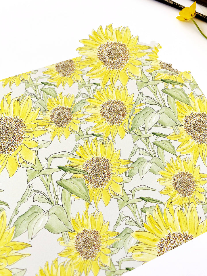 Kansas State Flower Map - ART PRINT  : Watercolor / 8" x 10"