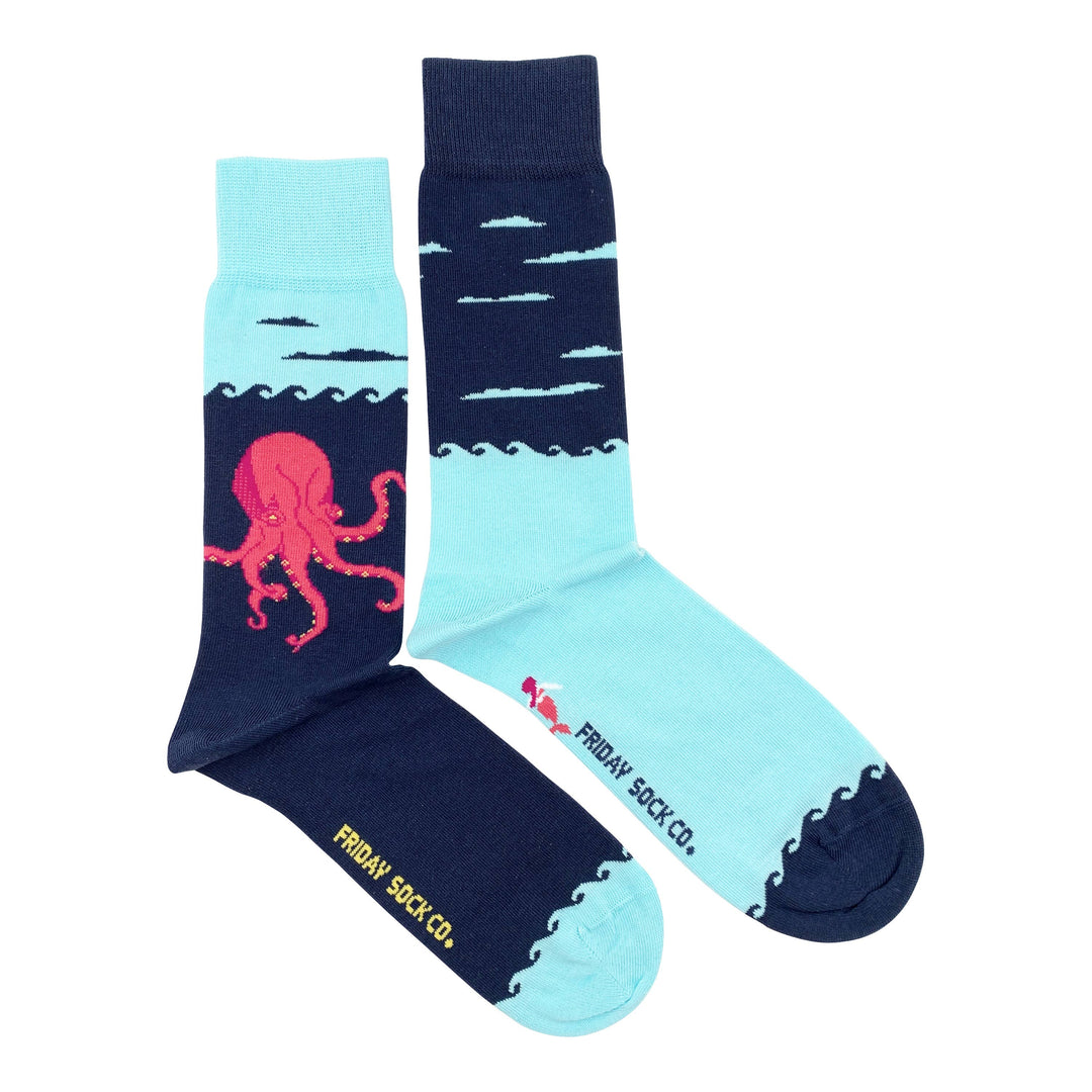 Men's Socks | Kraken & Ship | Mismatched: Men's 7 - 12