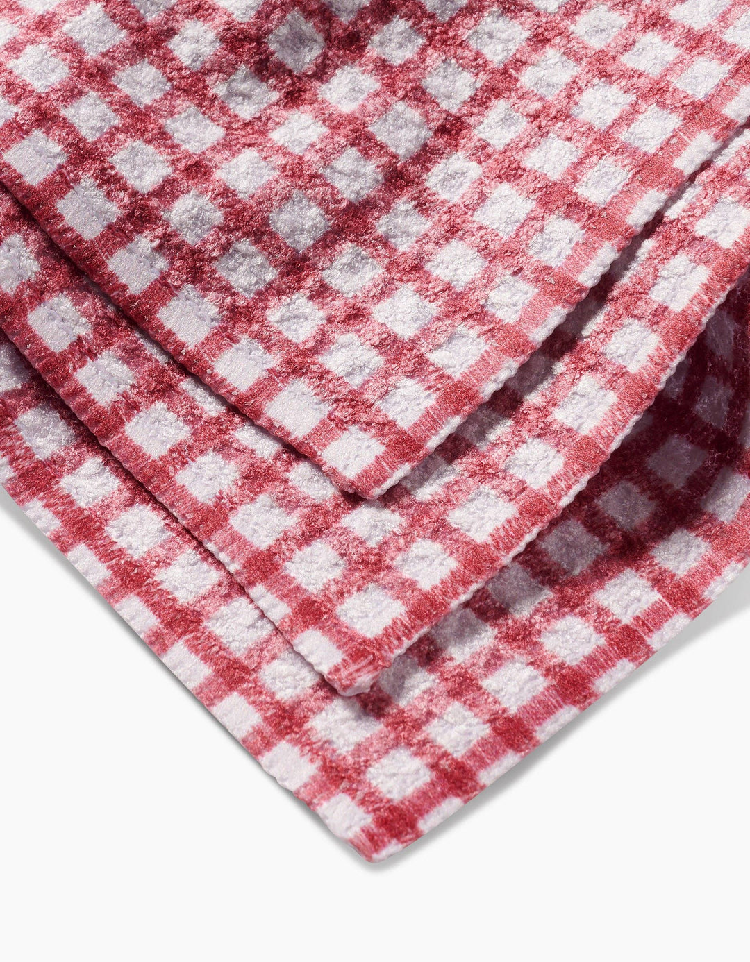 Geometry Fireside Plaid Red Dishcloth Set