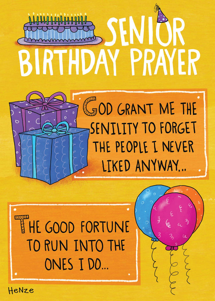 Senior Birthday Prayer Birthday Card