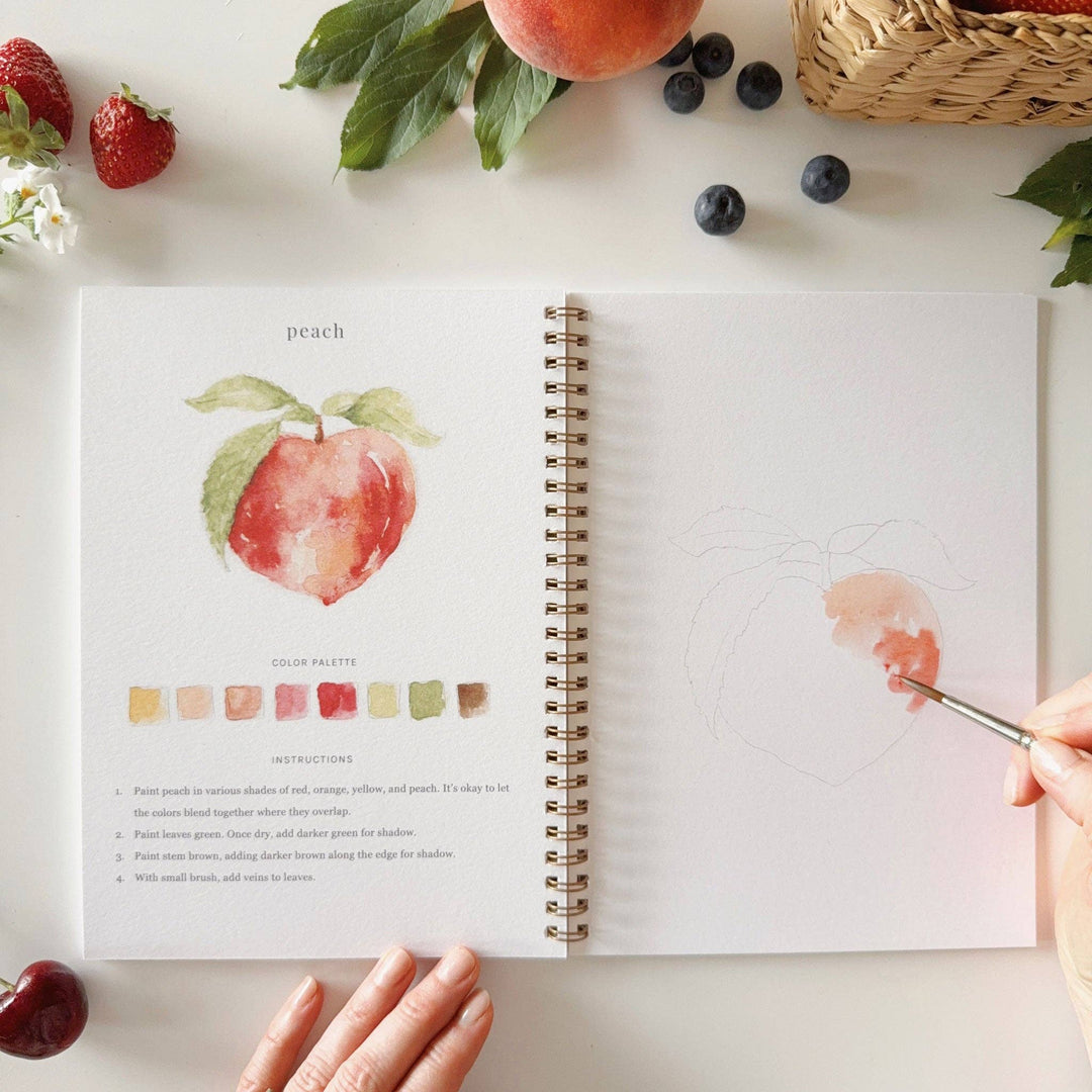 Emily Lex Studios: Fruit watercolor workbook - Pine &amp; Moss