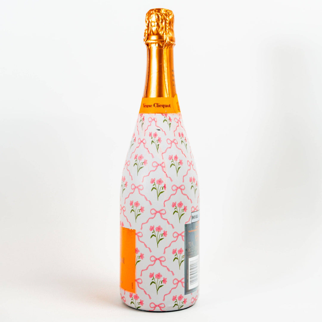 Beau Bottles Pink Bows and Blossoms - Champagne Collection - Pine &amp; Moss