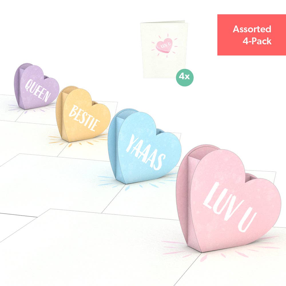 Love Hearts Pop-Up Cards Four Pack