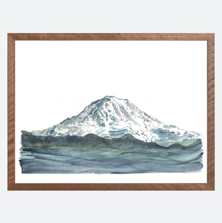 Mount Rainier TAHOMA Landscape Painting ART PRINT: Premium Matte Paper / 11 x 14 - Pine & Moss