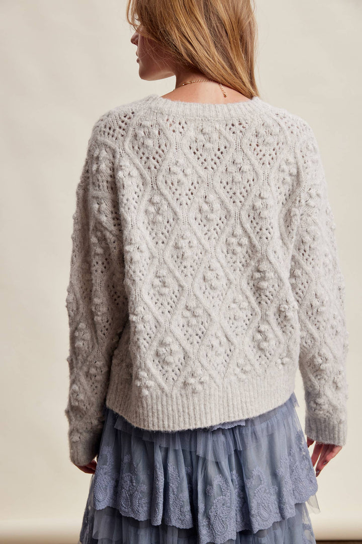 Jodi Bobble Pointelle Knit Sweater