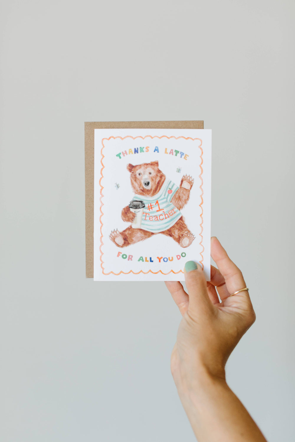 Thanks a Latte Teacher Greeting Card - Pine & Moss