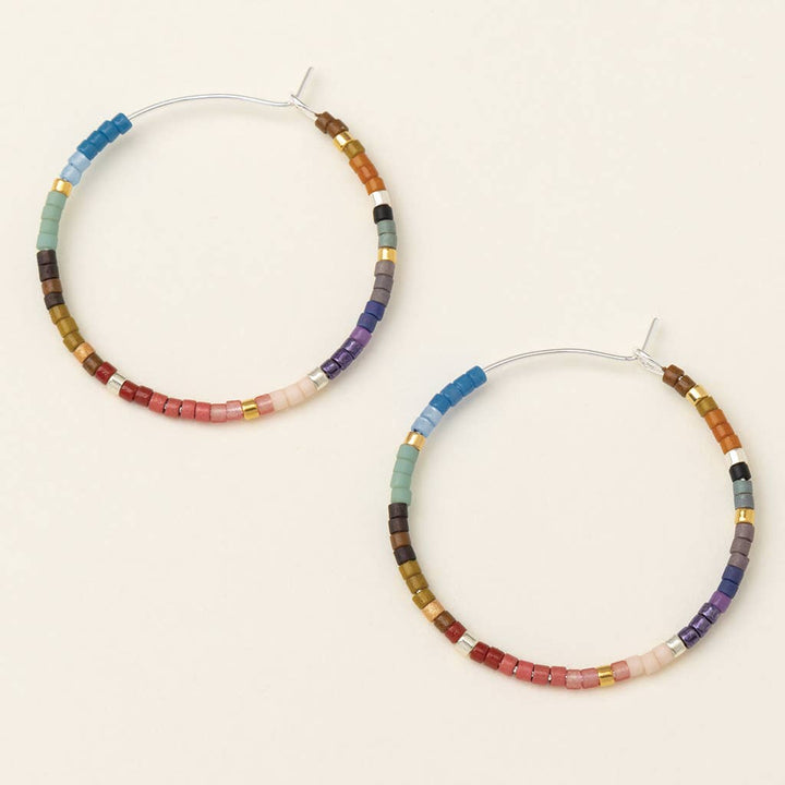 Chromacolor Miyuki Small Hoop - Dark Multi/Silver - Pine & Moss