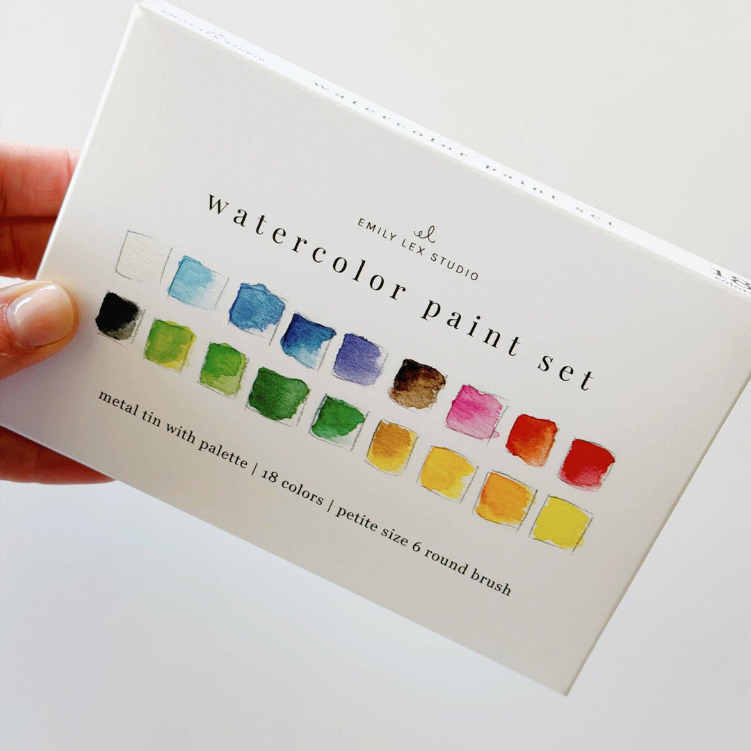 Emily Lex- Watercolor paint set 18 colors with brush
