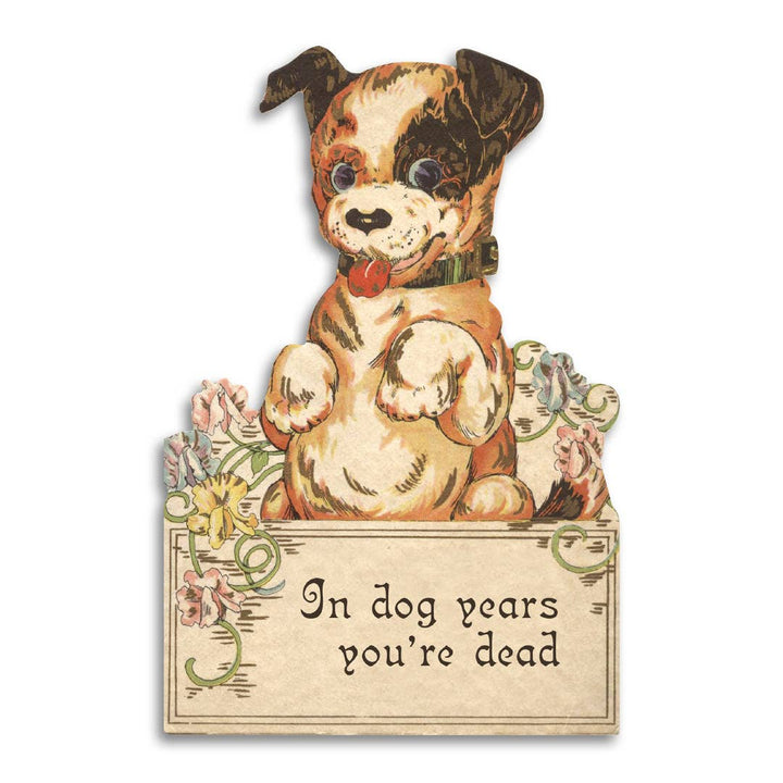 In Dog Years You're Dead - Funny Vintage Style Birthday Card - Pine & Moss