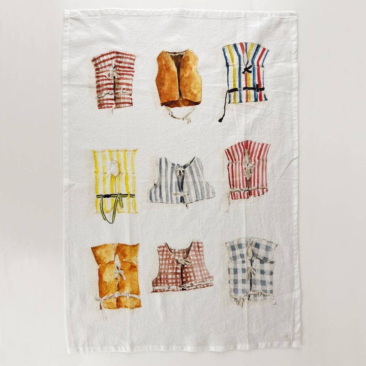 Emily Lex- Boat Coats Tea Towel