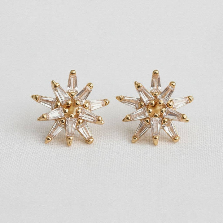 Morning Light- Star-Shaped Drop Earrings with Sparkling Accents
