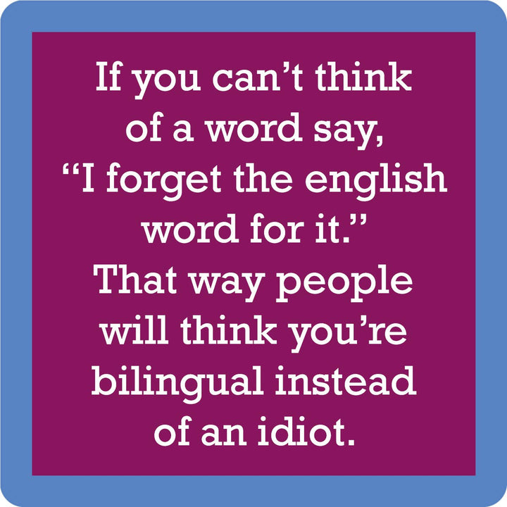 Drinks on Me Coaster: English Word