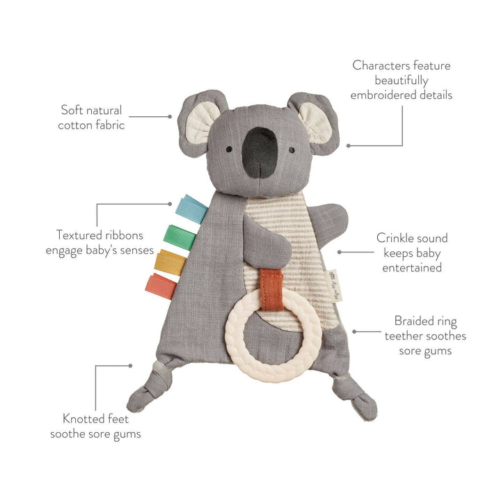 Bitzy Crinkle™ Sensory Toy with Teether: Koala - Pine & Moss