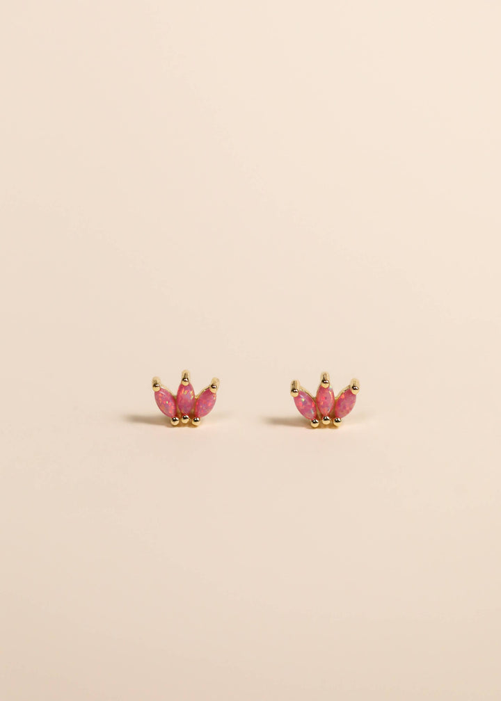 JaxKelly Opal Crown Stud - Pink - Earring
