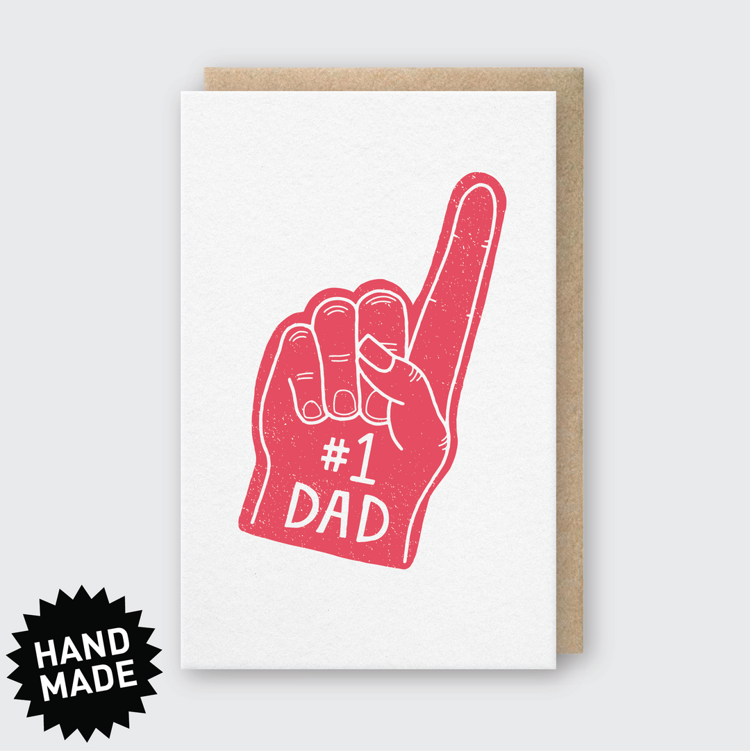 #1 Dad Foam Finger- Greeting Card - Pine & Moss