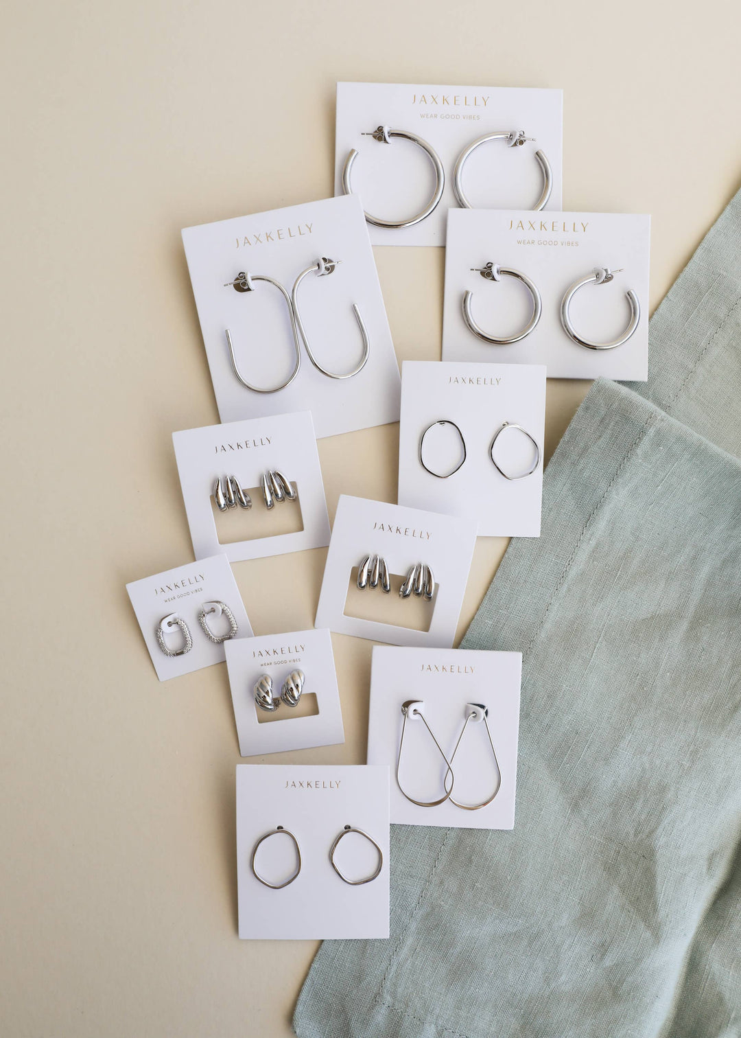 Silver Three Hoop Huggie - Earring - Pine &amp; Moss