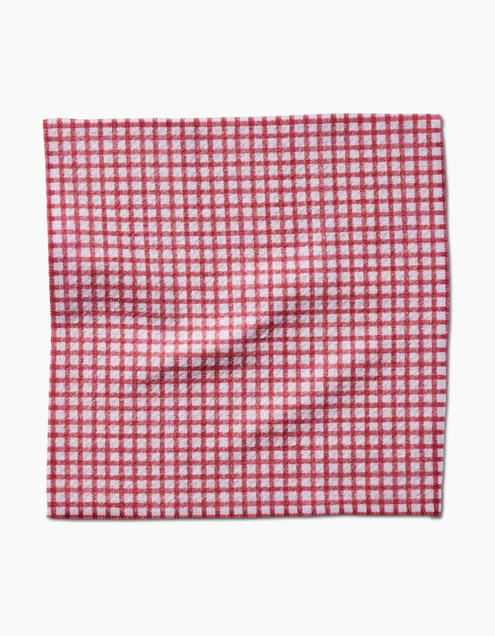 Geometry Fireside Plaid Red Dishcloth Set