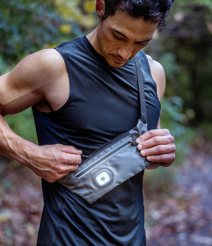 Night Scope Sling Bag with Reflective Zippers