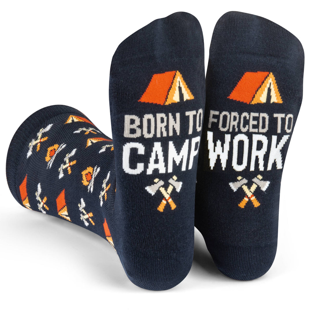 Born To Camp, Forced To Work Socks - Pine & Moss