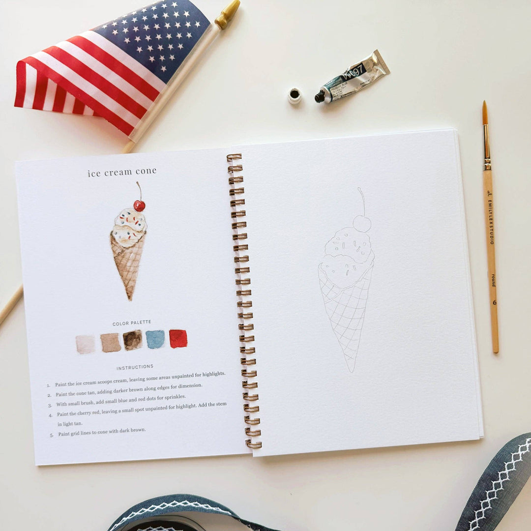 Emily Lex- Americana Watercolor Workbook - Pine &amp; Moss