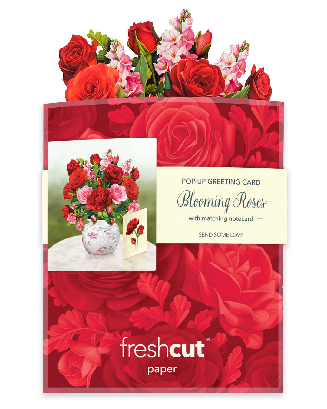 Mini Blooming Roses Pop up Bouquet Card