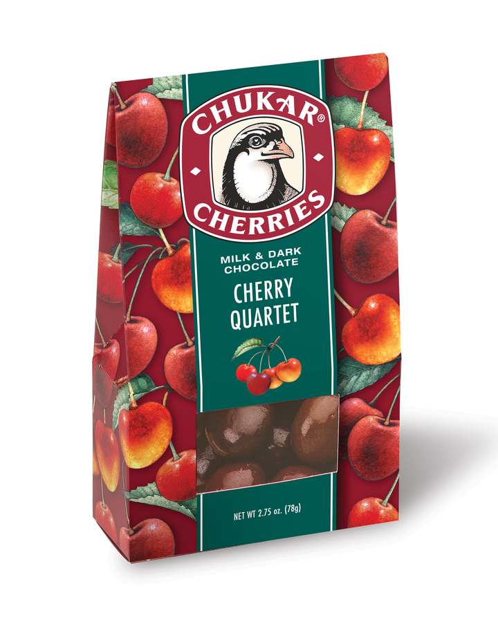 2.75 oz Cherry Quartet - Milk and Dark Chocolate - Pine & Moss