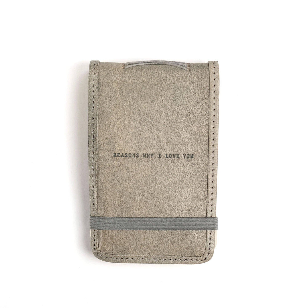 Mini Reasons Why I Love You Leather Journal - Stone
