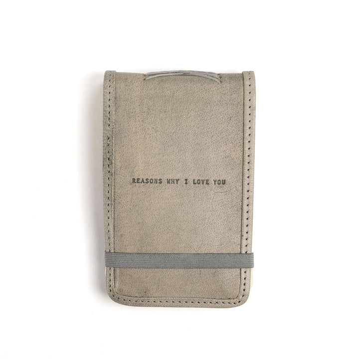 Mini Reasons Why I Love You Leather Journal - Stone