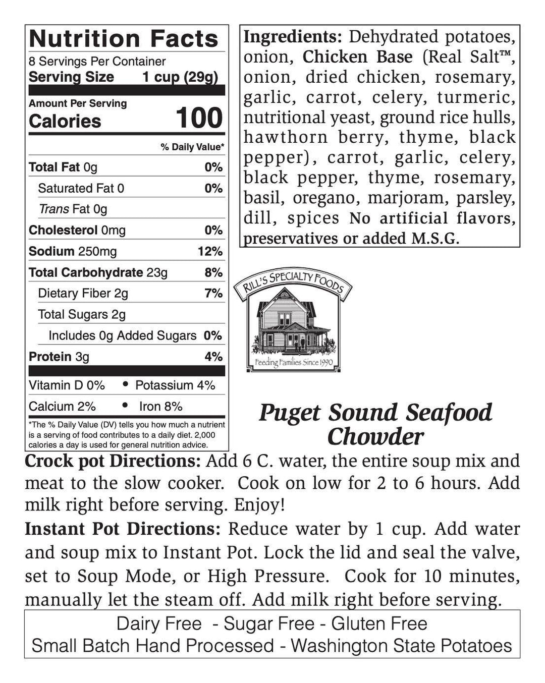 Large Puget Sound Seafood Chowder Mix