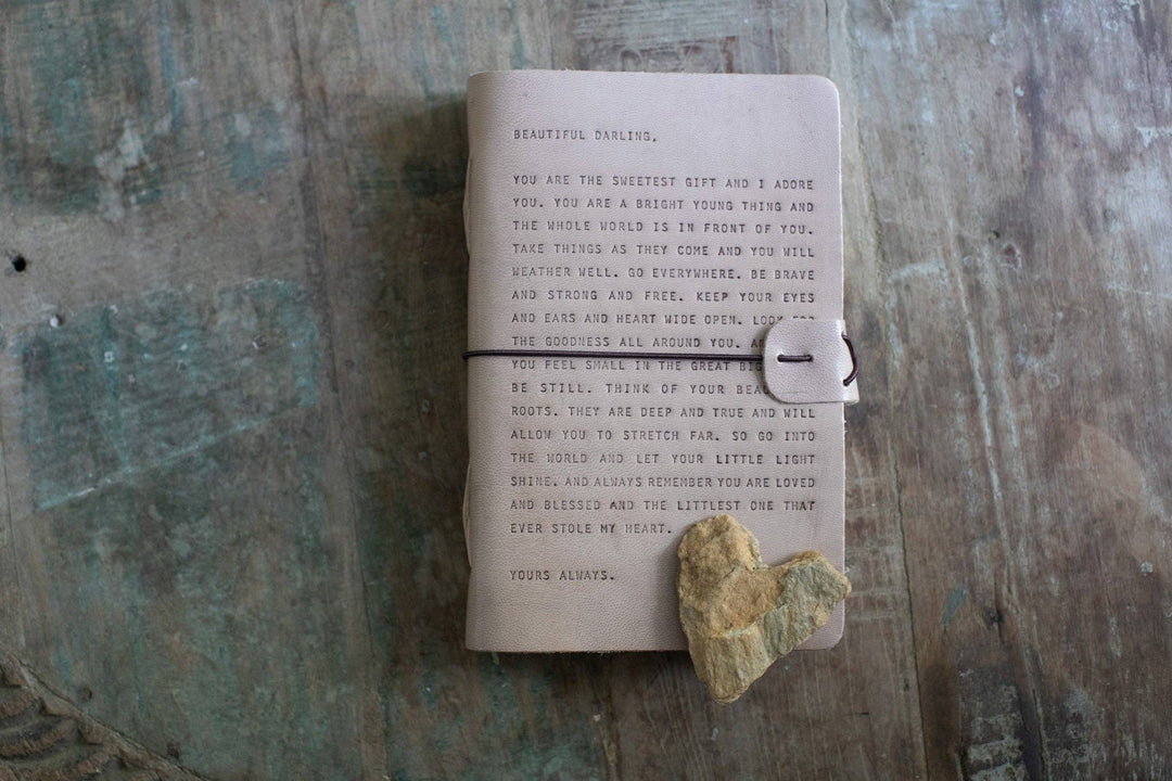Letter for Sophie (Beautiful Darling) Artisan Leather Journal in Blush
