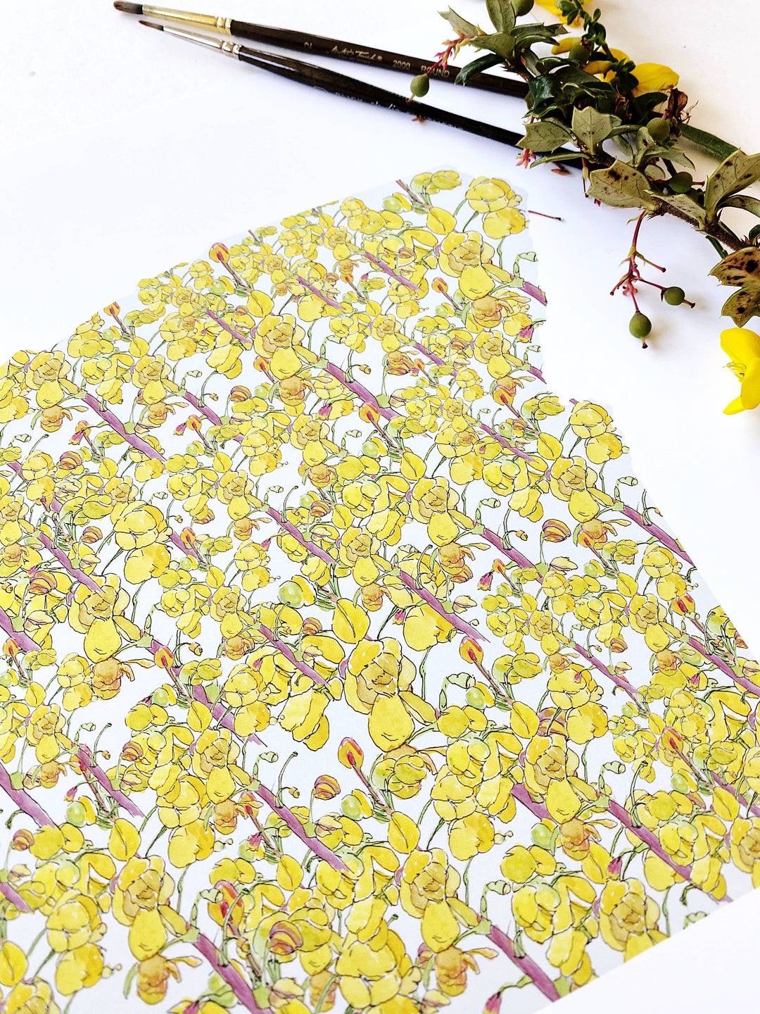 Oregon State Flower Map - ART PRINT : Watercolor / 8" x 10"