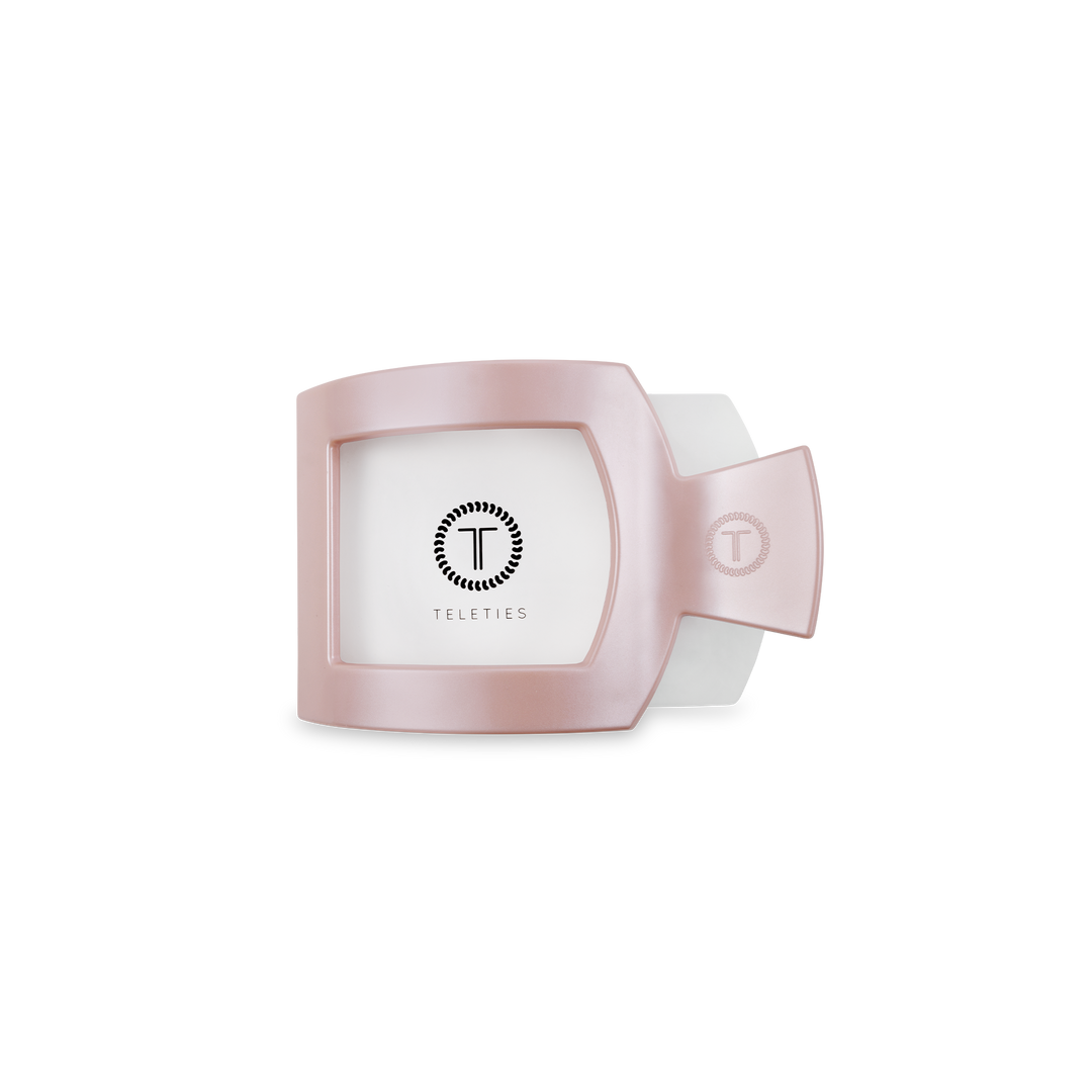 Square Flat Hair Clip | Small | Pearly Pink