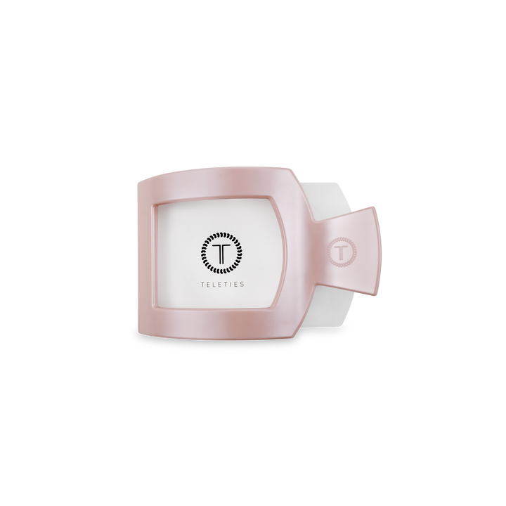 Square Flat Hair Clip | Small | Pearly Pink