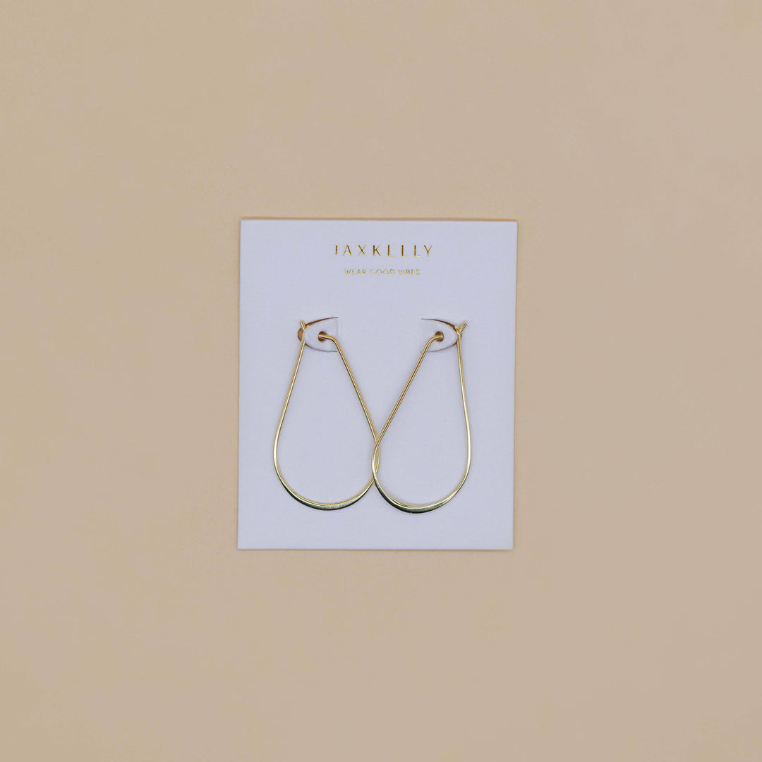 Gold Long Oval Hoop - Pine & Moss