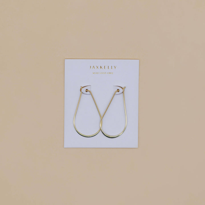 Gold Long Oval Hoop - Pine & Moss