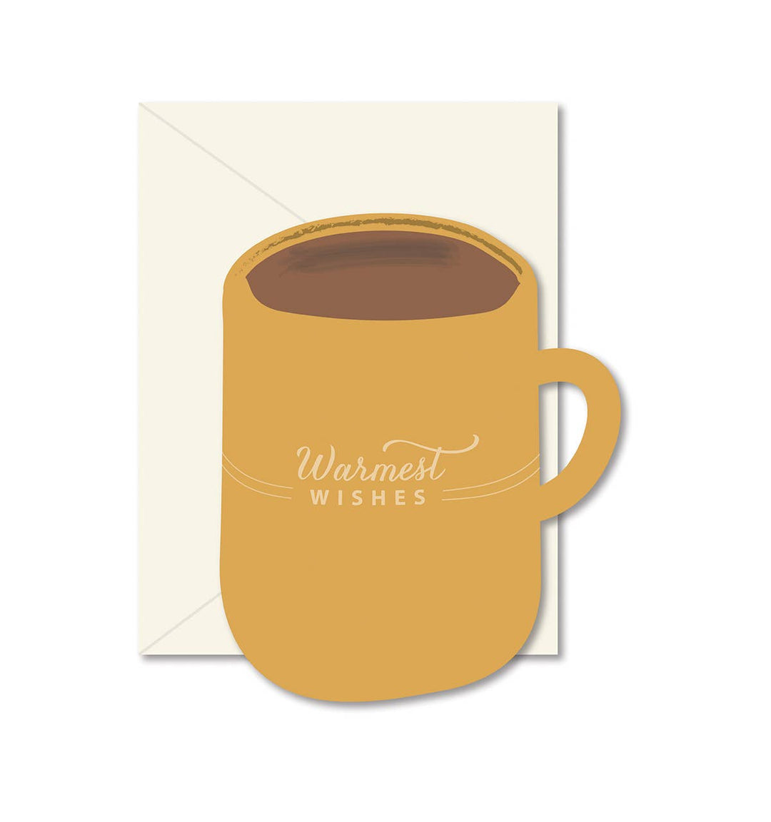 Warmest Wishes Coffee Mug Greeting Card - Pine & Moss